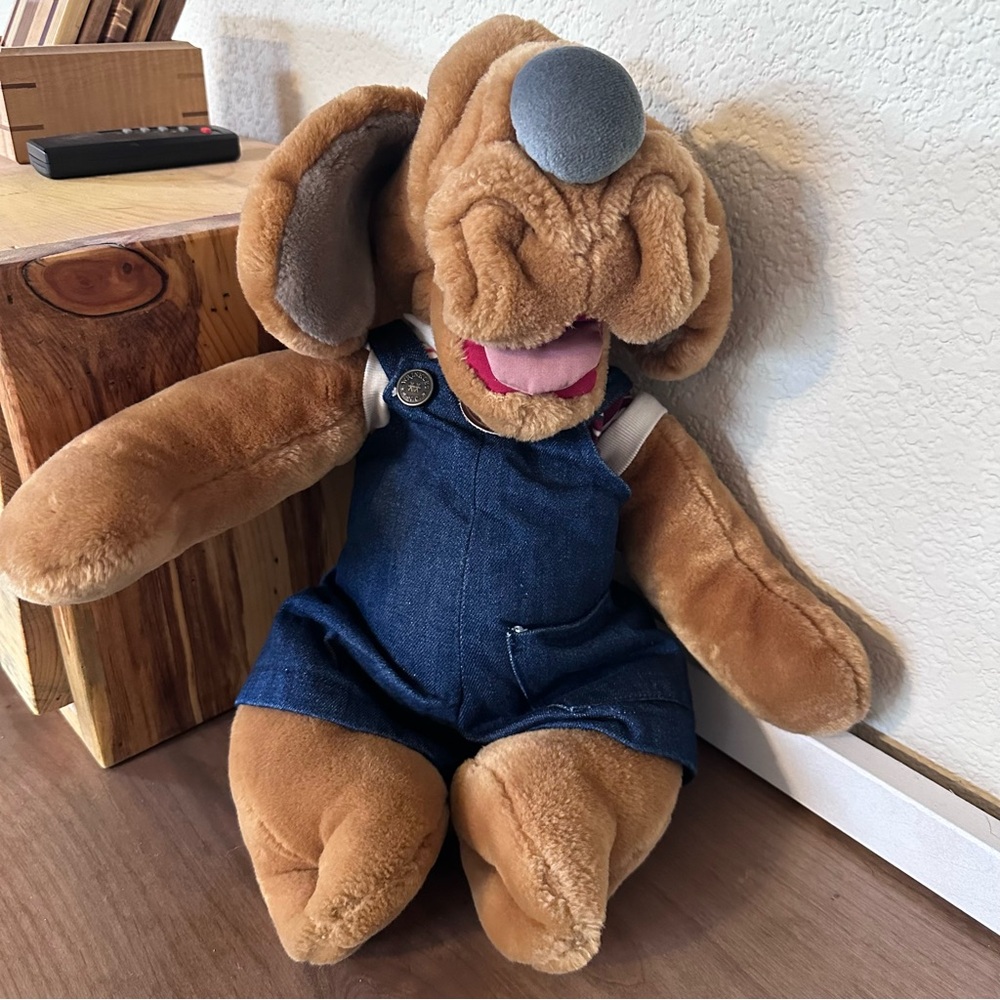GANZ Vintage Mr Wrinkles Plush Puppy Dog Hand Puppet - Picture 3 of 11